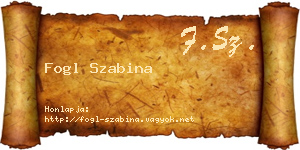 Fogl Szabina névjegykártya