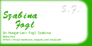 szabina fogl business card